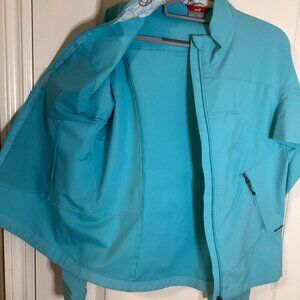 Avia Women's Lightweight Turquoise Windbreaker Jacket Size L Waterproof